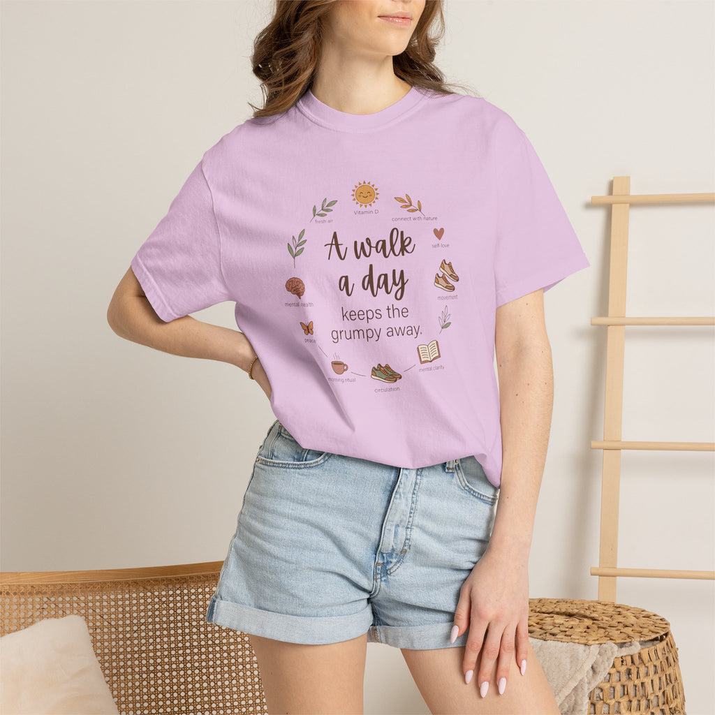 A Walk a Day Keeps the Grumpy Away Casual Nature Quote T-Shirt
