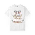 Blessed Mama Floral Patriotic Bow (Psalm 127:3) T-Shirt