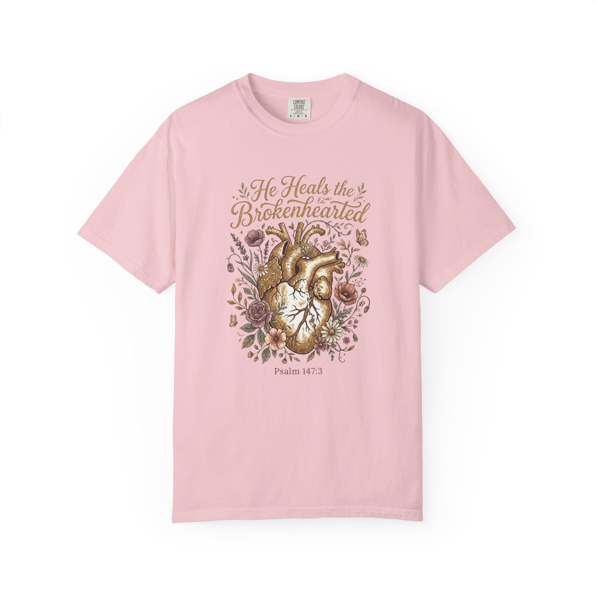He Heals the Brokenhearted (Psalm 34:18) T-Shirt