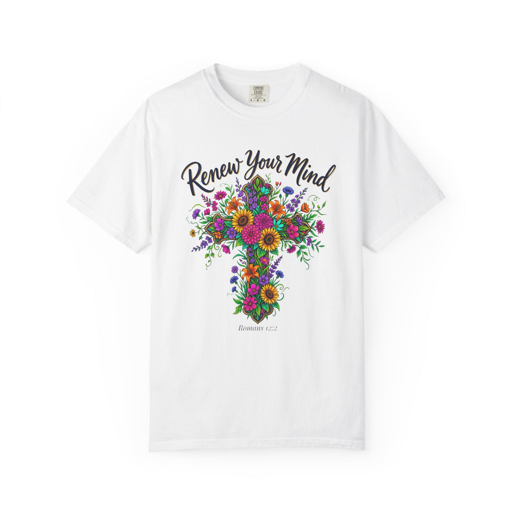 Renew Your Mind Floral Cross T-Shirt