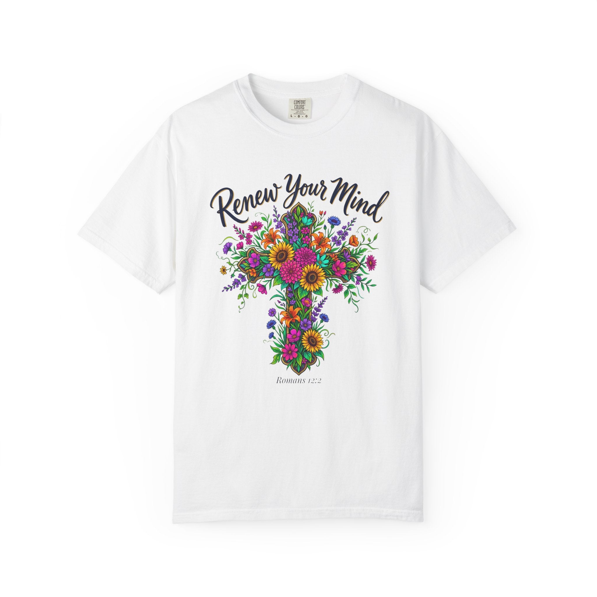 Renew Your Mind Floral Cross T-Shirt
