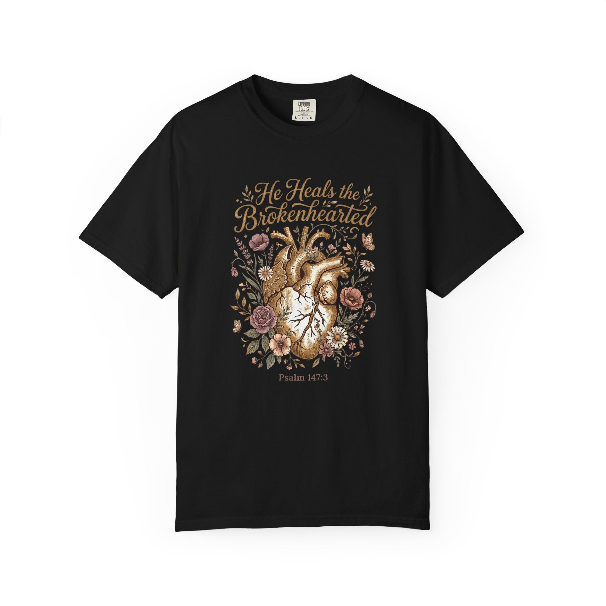 He Heals the Brokenhearted (Psalm 34:18) T-Shirt