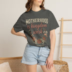 Motherhood Is Kingdom Work Floral Mom Appreciation T-Shirt