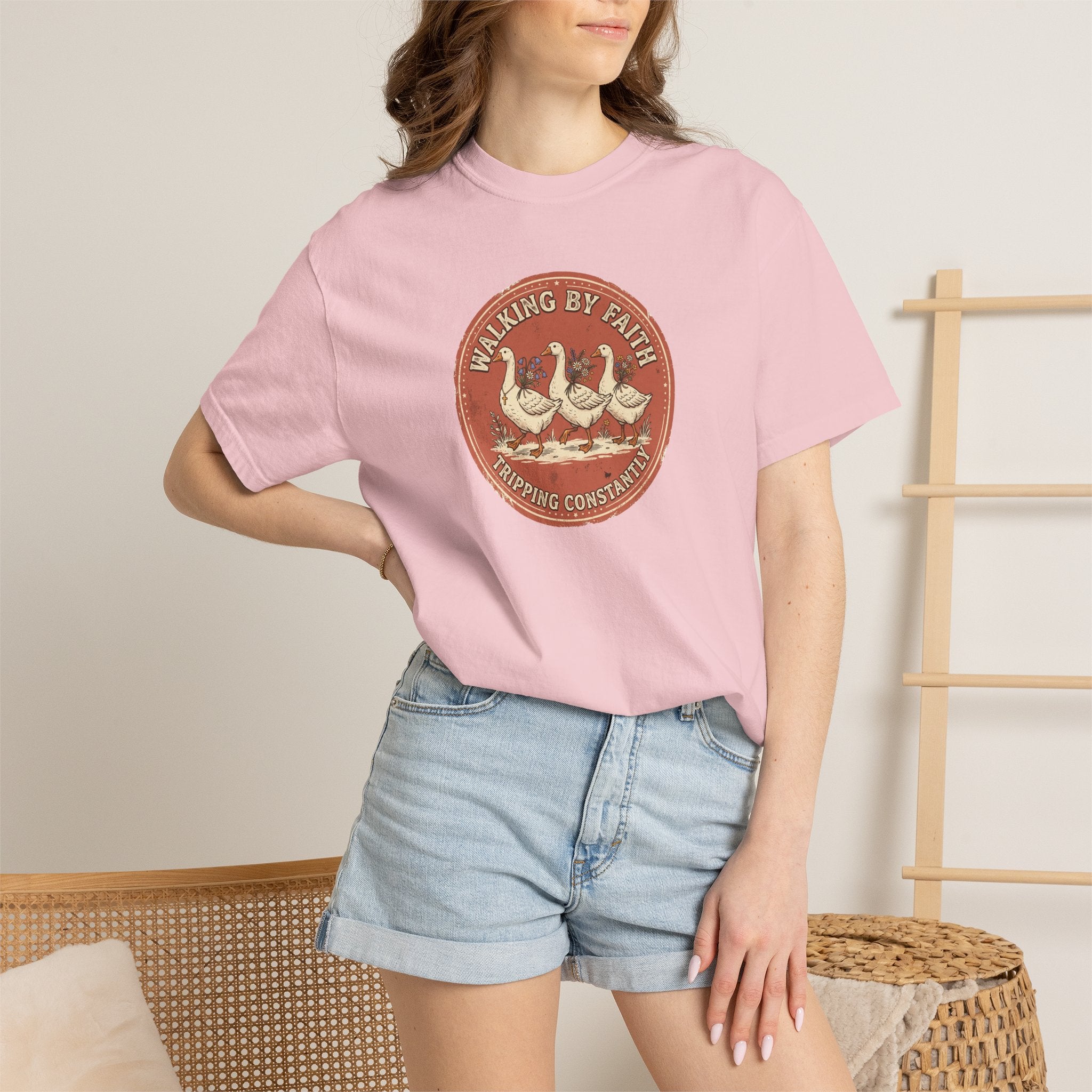 Walking By Faith, Tripping Constantly Geese Graphic T-Shirt