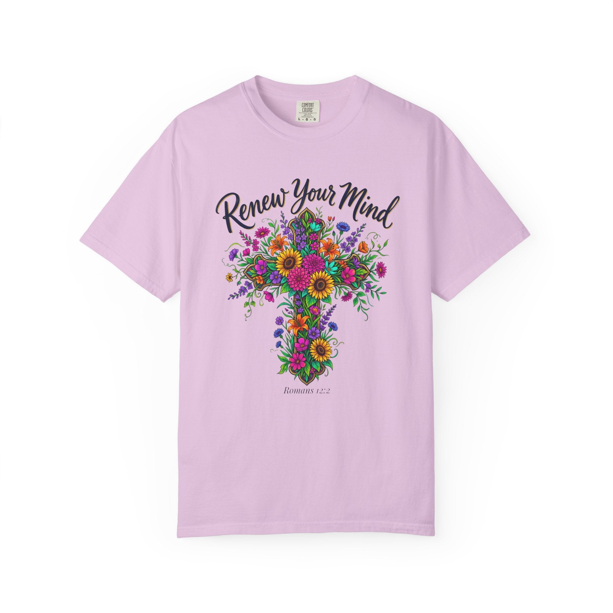 Renew Your Mind Floral Cross T-Shirt