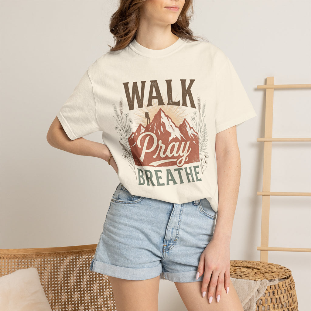 Walk Pray Breathe Faith & Outdoor Inspiration Graphic T-Shirt