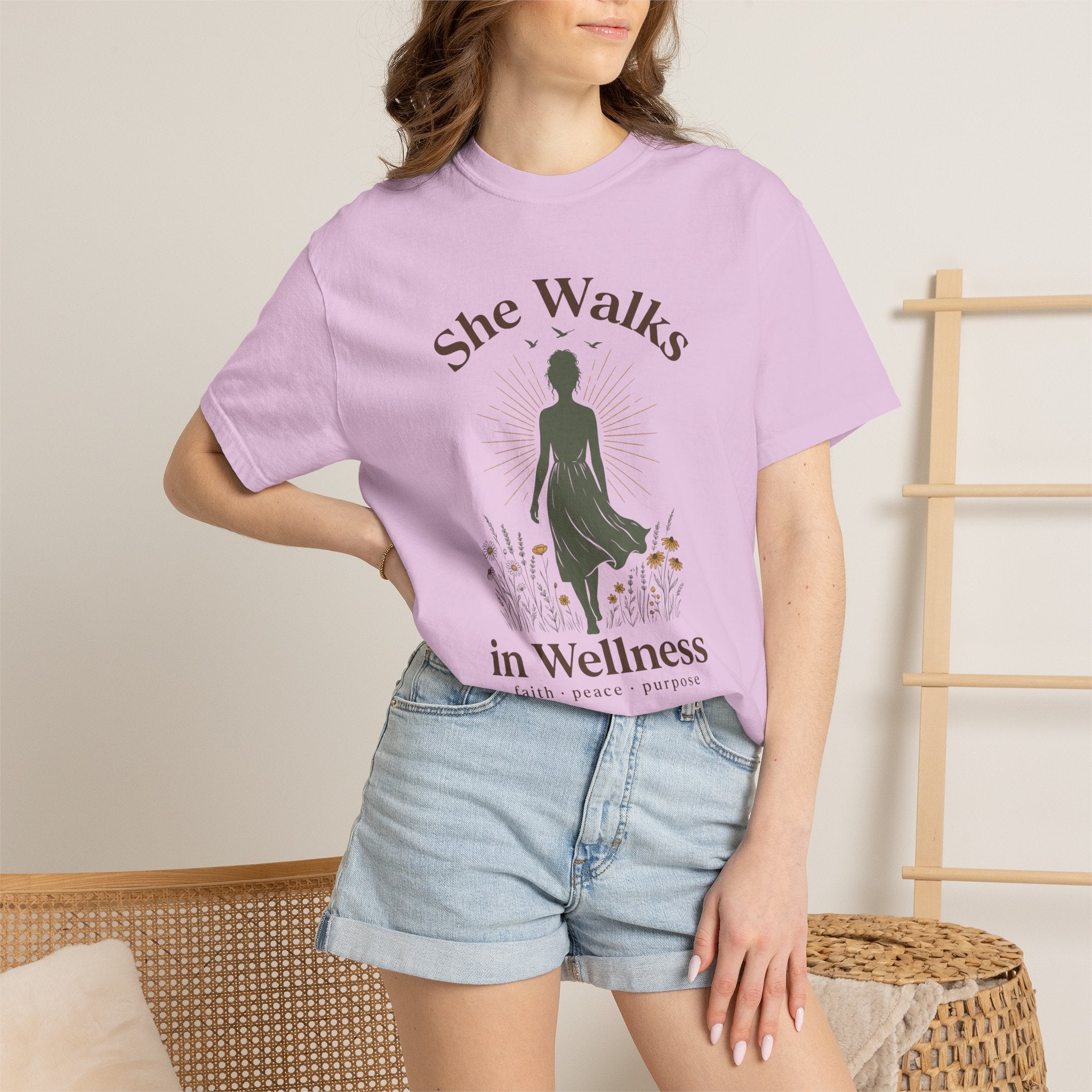 She Walks in Wellness Graphic T-Shirt