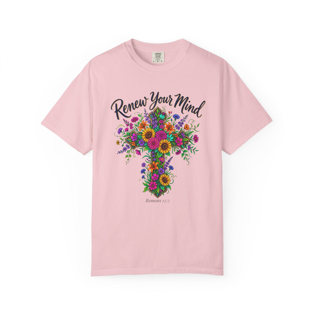 Renew Your Mind Floral Cross T-Shirt