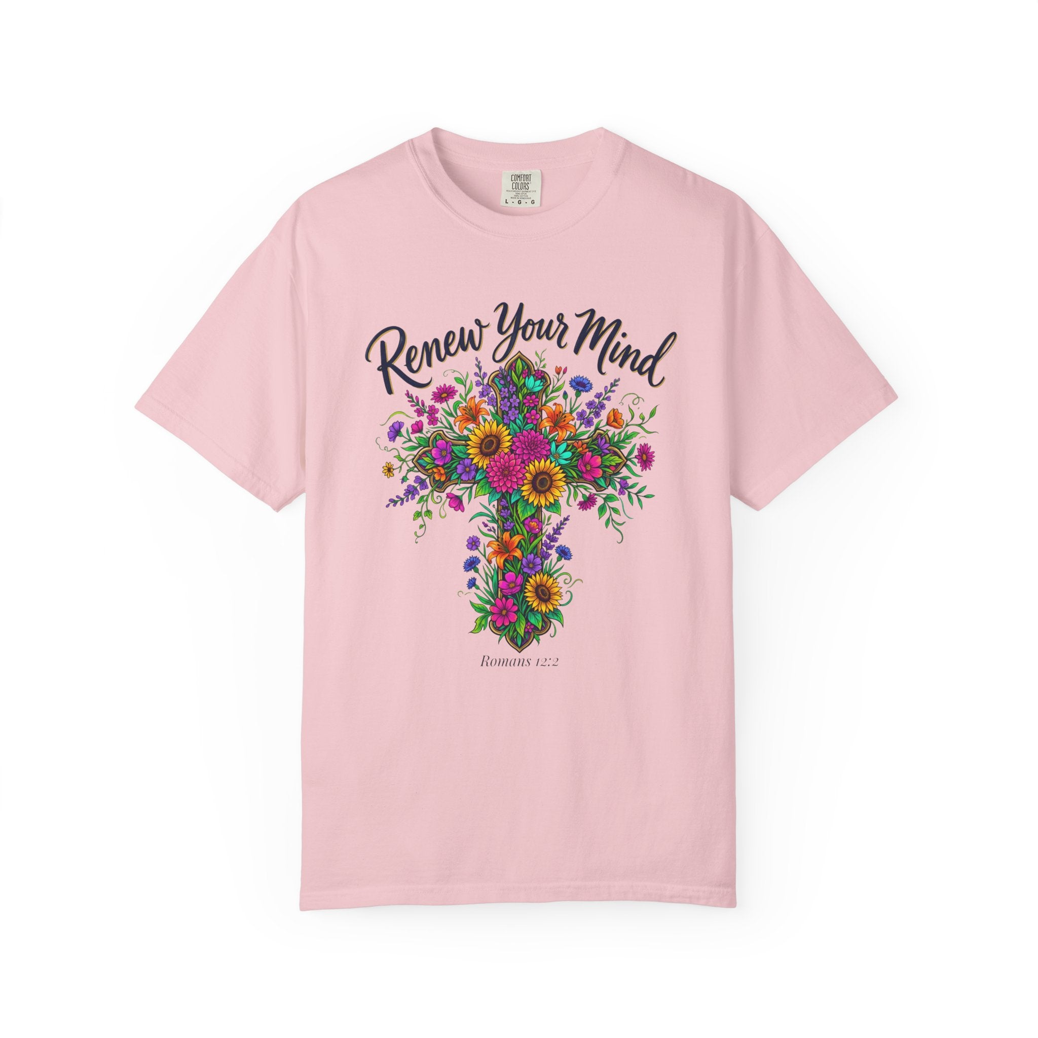 Renew Your Mind Floral Cross T-Shirt
