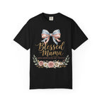 Blessed Mama Floral Patriotic Bow (Psalm 127:3) T-Shirt