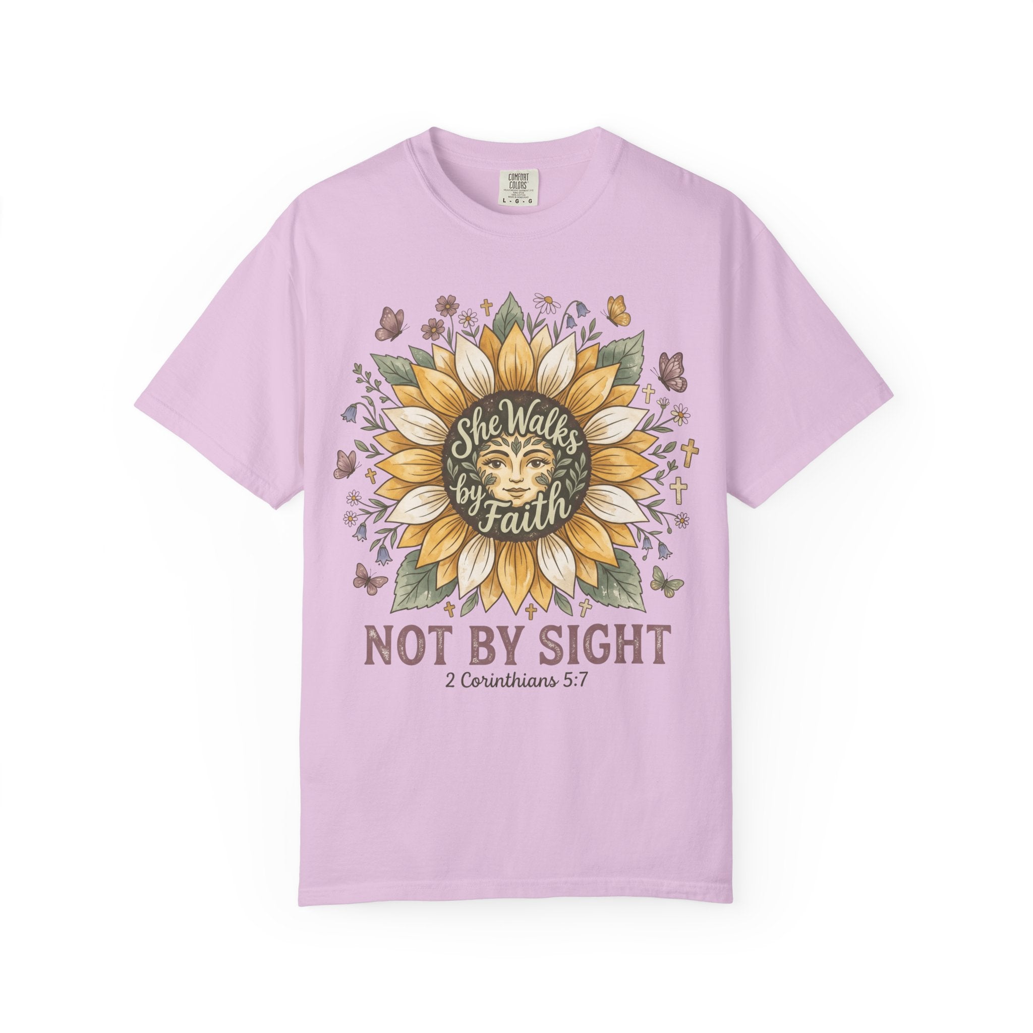 She Walks by Faith Not By Sight (2 Corinthians 5:7) T-Shirt