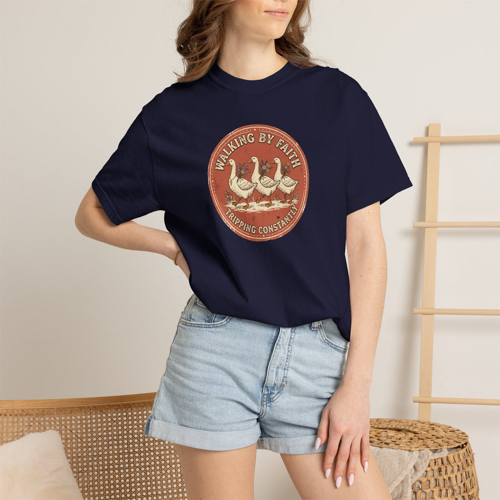 Walking By Faith, Tripping Constantly Geese Graphic T-Shirt