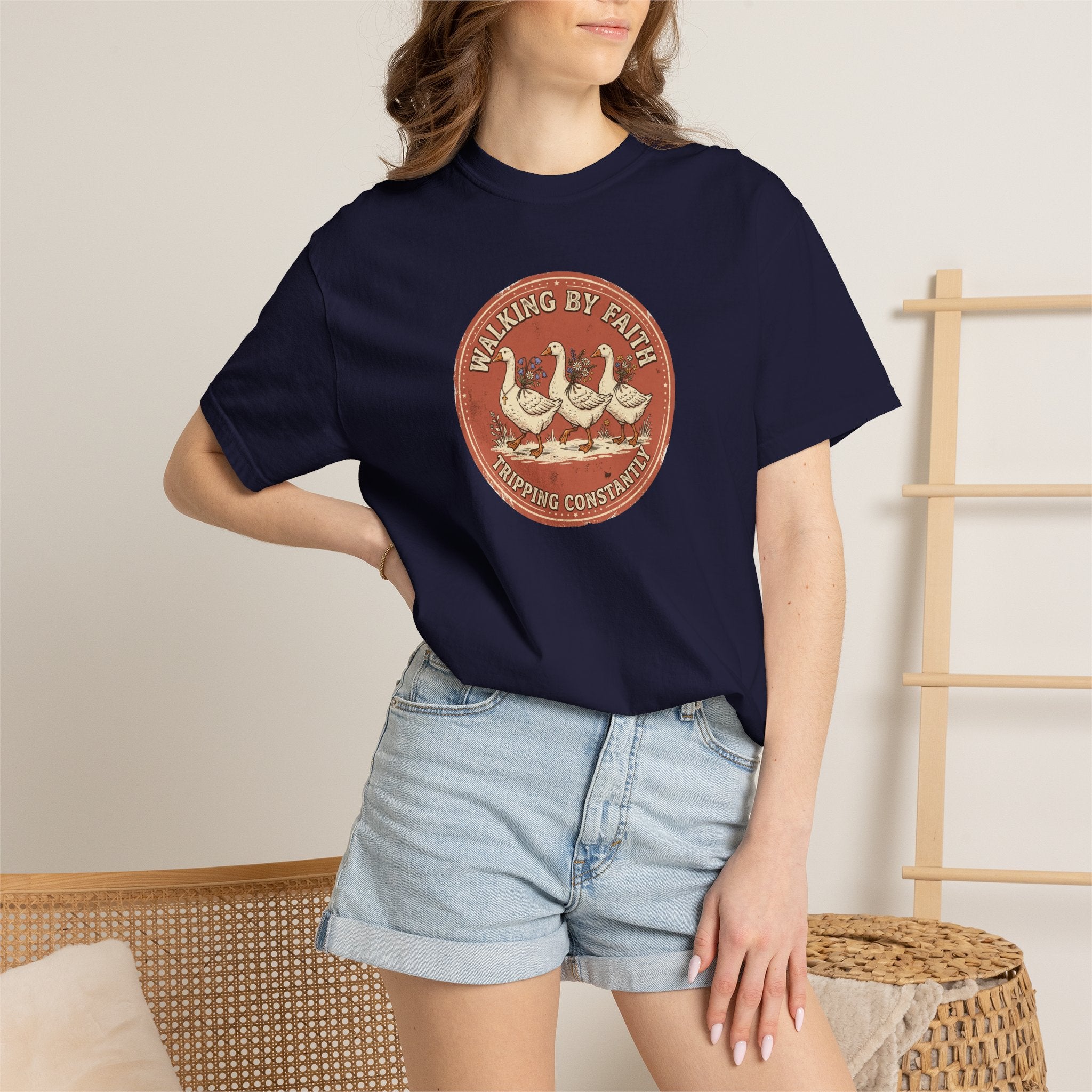 Walking By Faith, Tripping Constantly Geese Graphic T-Shirt