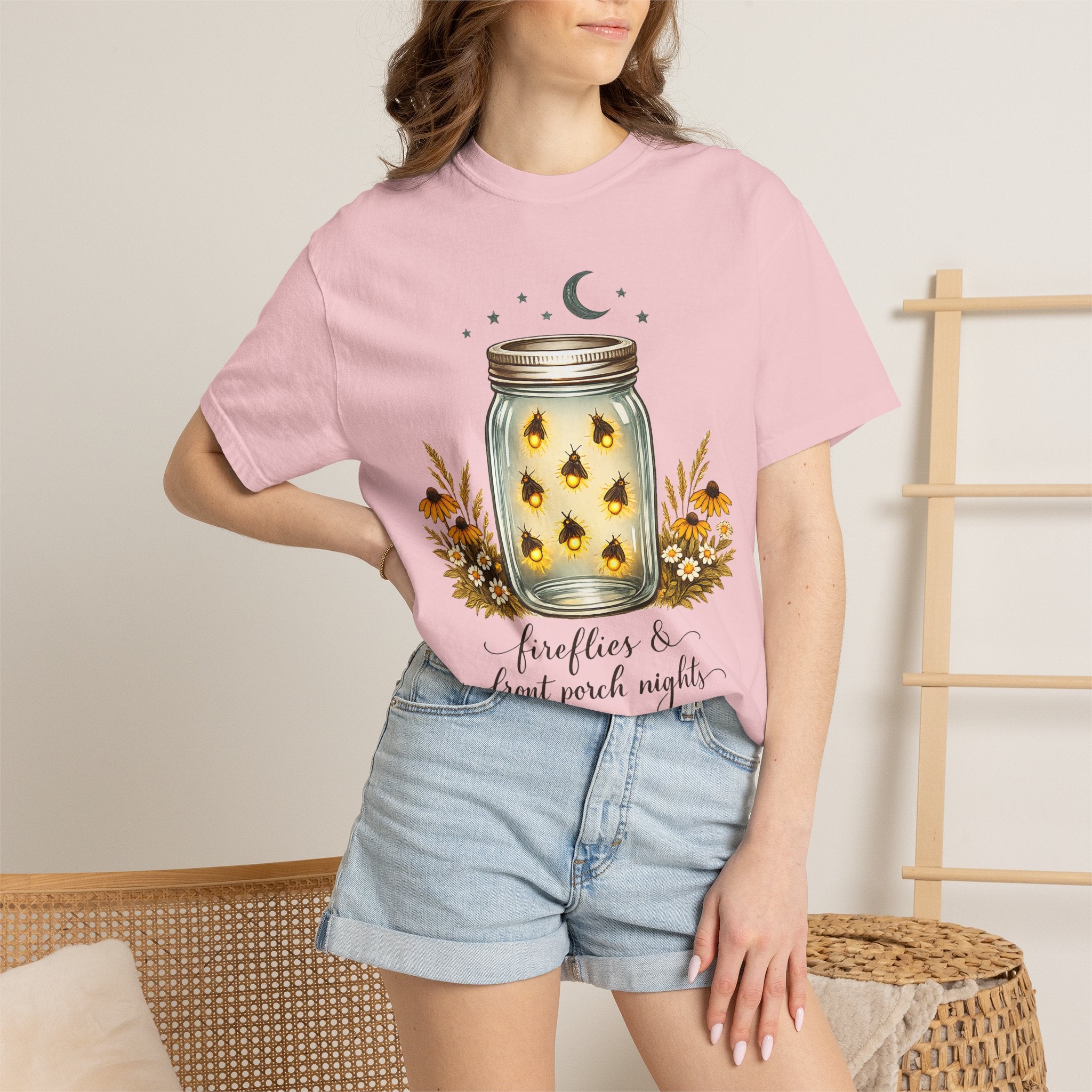 Fireflies & Front Porch Nights Mason Jar Graphic T-Shirt