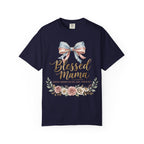 Blessed Mama Floral Patriotic Bow (Psalm 127:3) T-Shirt
