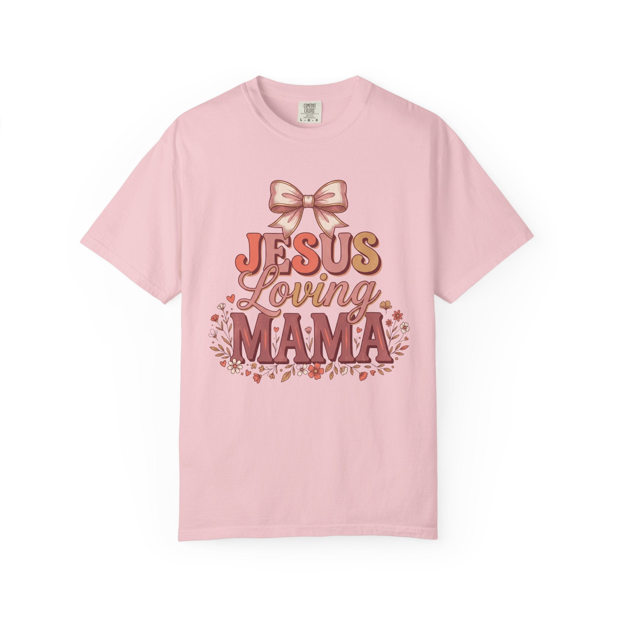 Jesus Loving Mama Floral Bow Christian Mother's Day T-Shirt