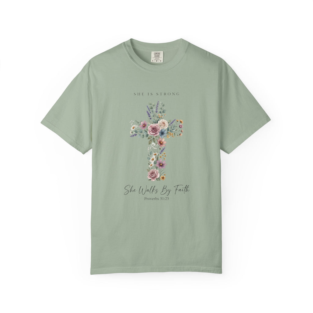 She is Strong She Walks By Faith T-Shirt