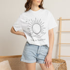 Walk in Sunshine Minimal Line Art Graphic T-Shirt