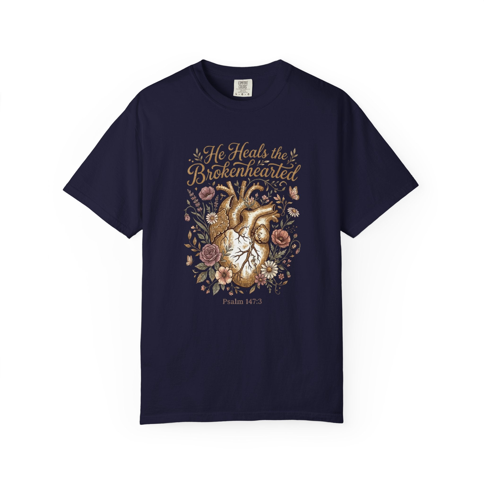 He Heals the Brokenhearted (Psalm 34:18) T-Shirt