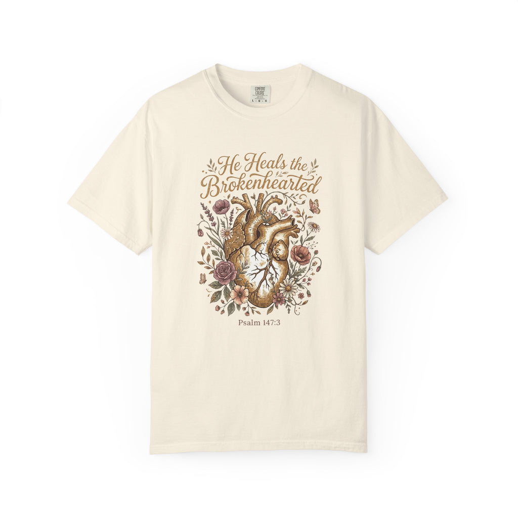 He Heals the Brokenhearted (Psalm 34:18) T-Shirt
