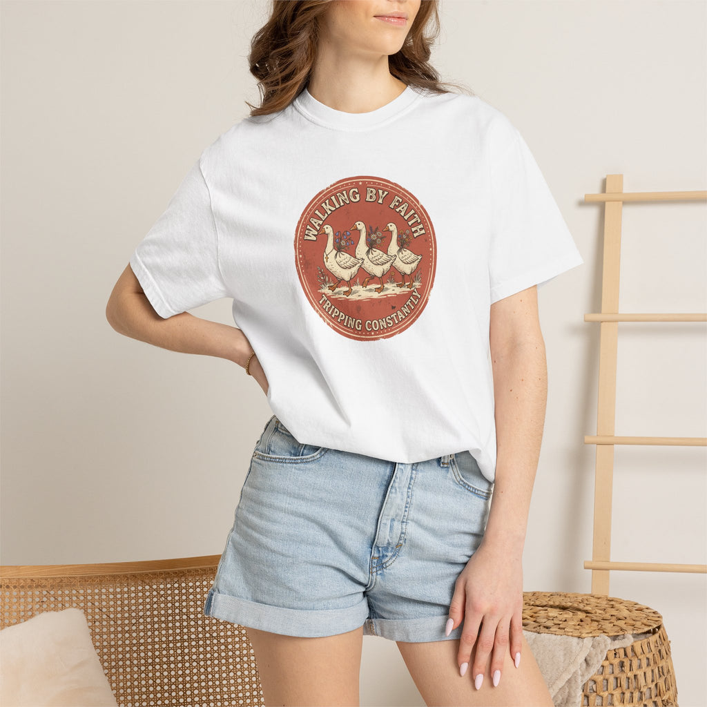 Walking By Faith, Tripping Constantly Geese Graphic T-Shirt