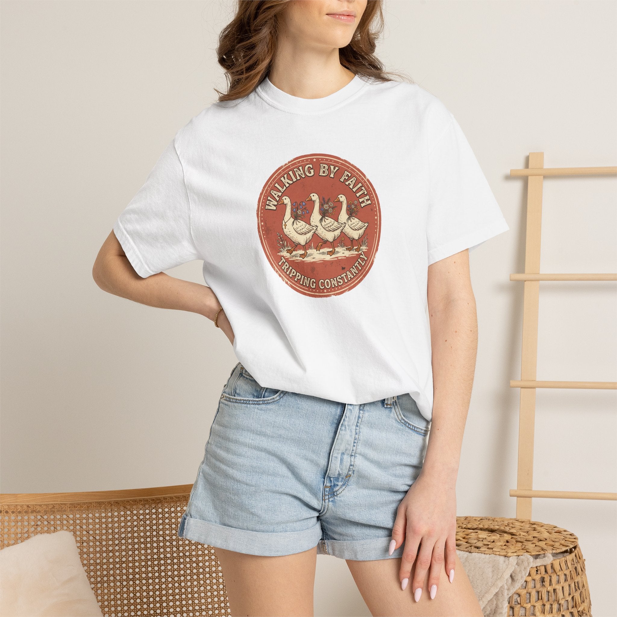 Walking By Faith, Tripping Constantly Geese Graphic T-Shirt