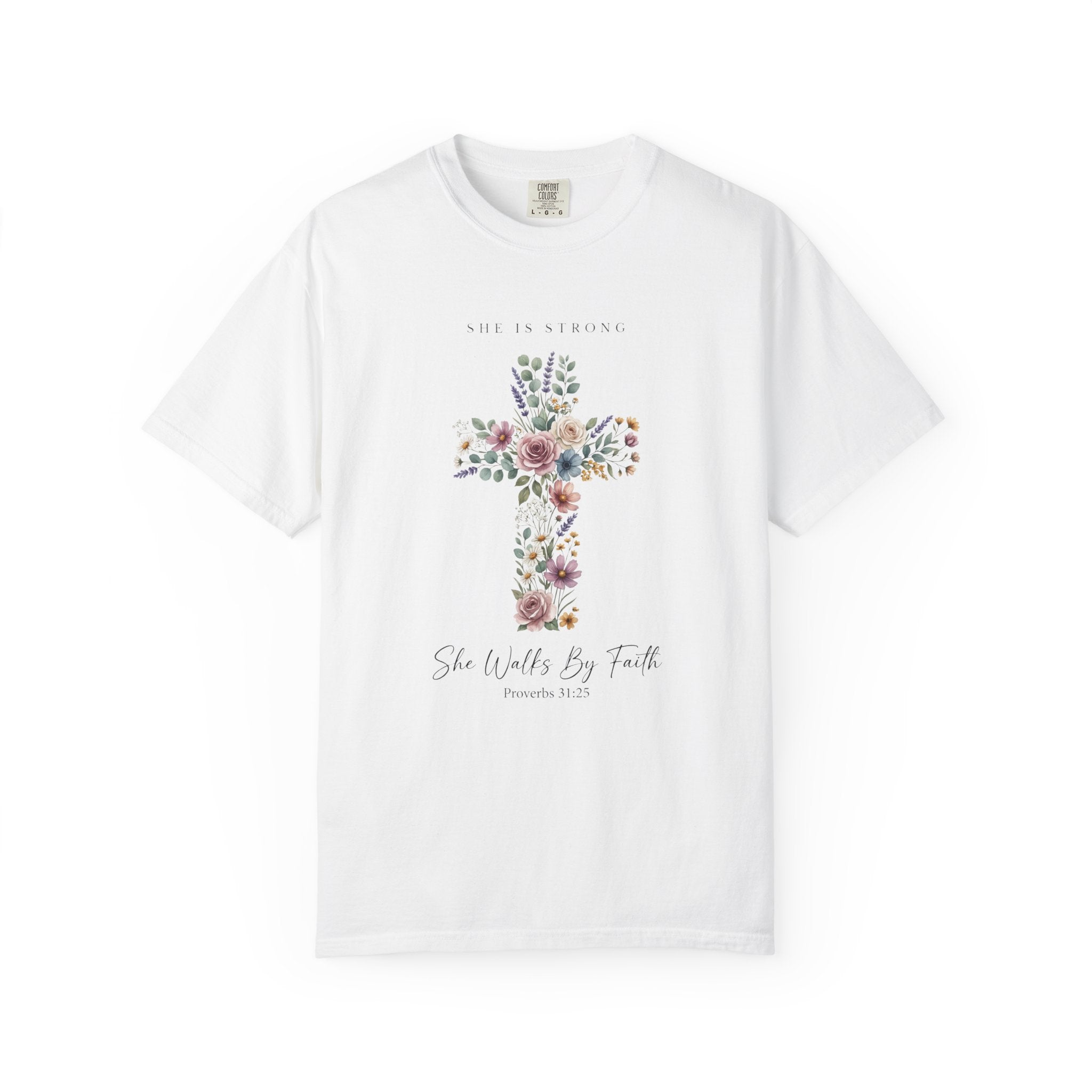 She is Strong She Walks By Faith T-Shirt