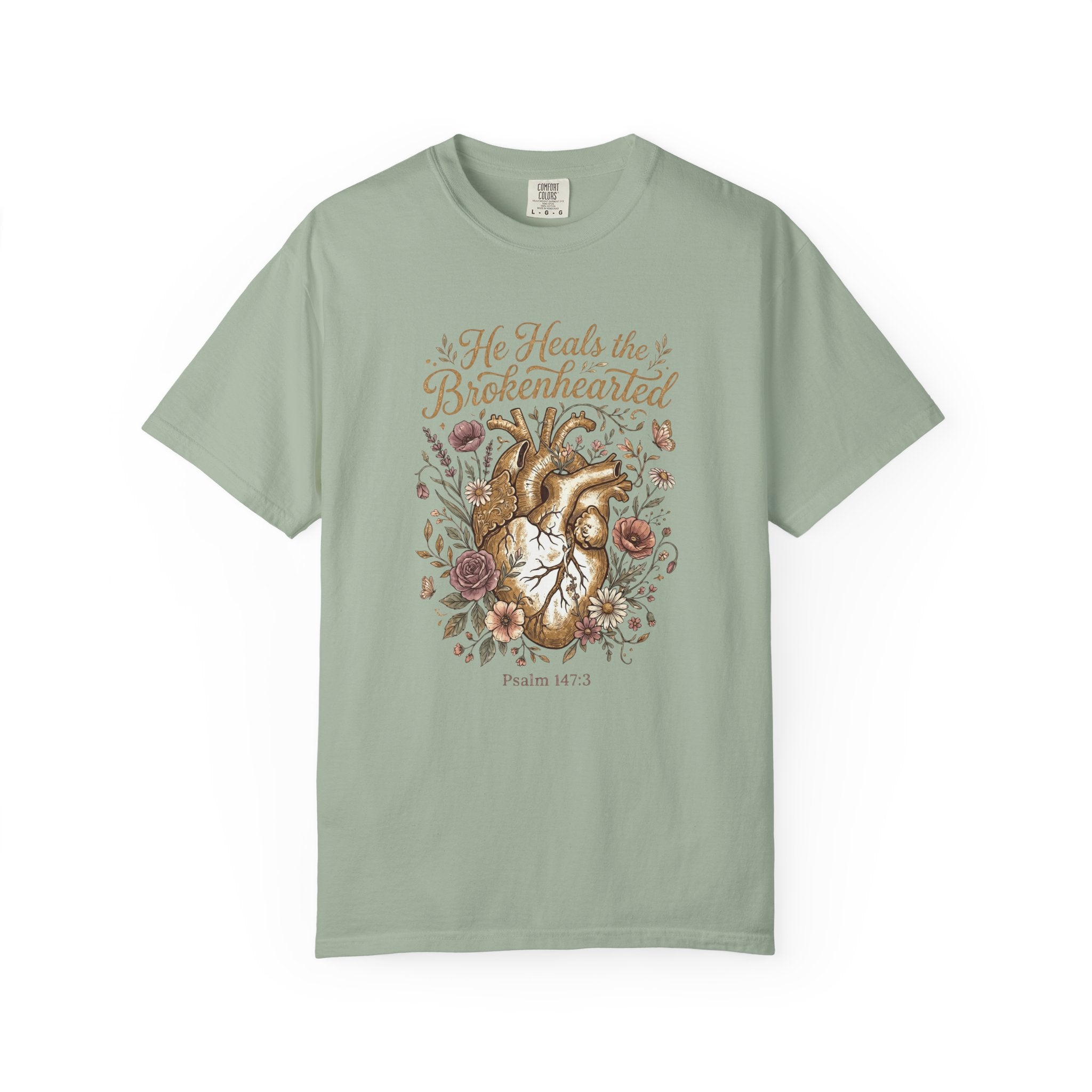 He Heals the Brokenhearted (Psalm 34:18) T-Shirt