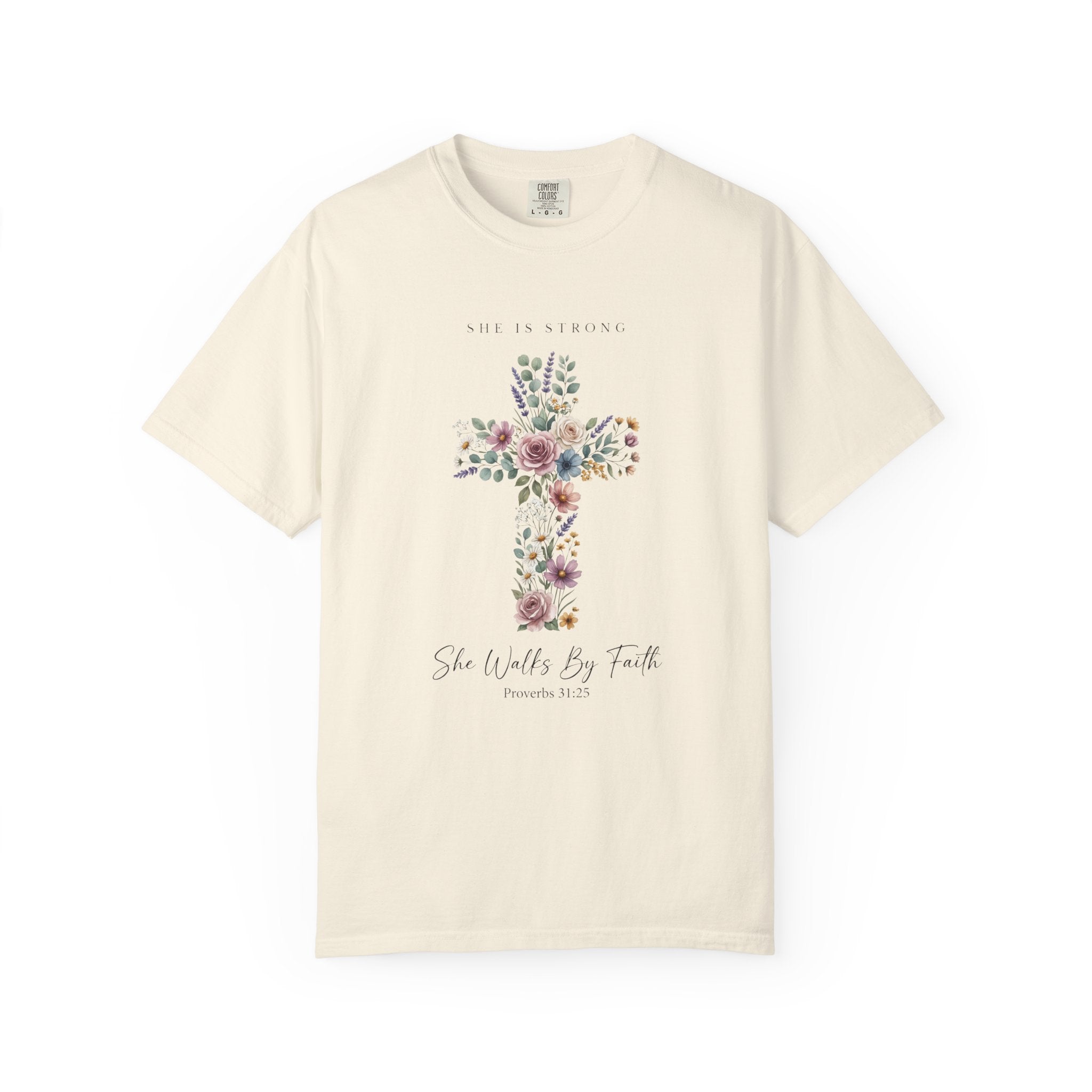 She is Strong She Walks By Faith T-Shirt