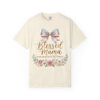 Blessed Mama Floral Patriotic Bow (Psalm 127:3) T-Shirt
