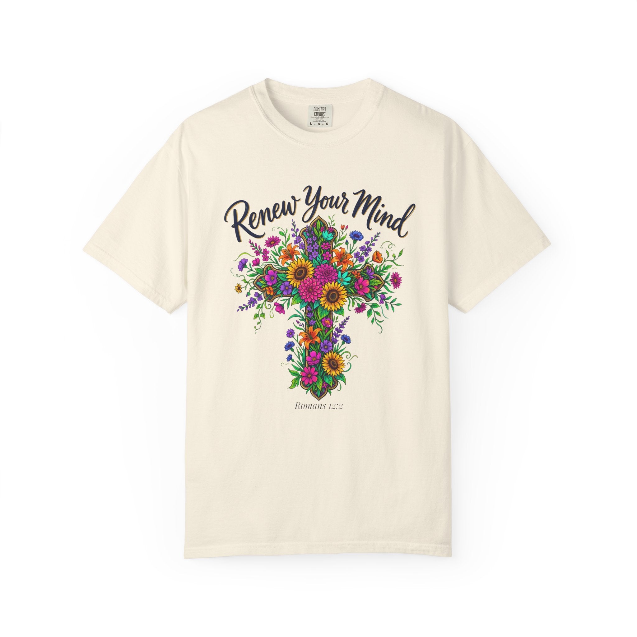 Renew Your Mind Floral Cross T-Shirt