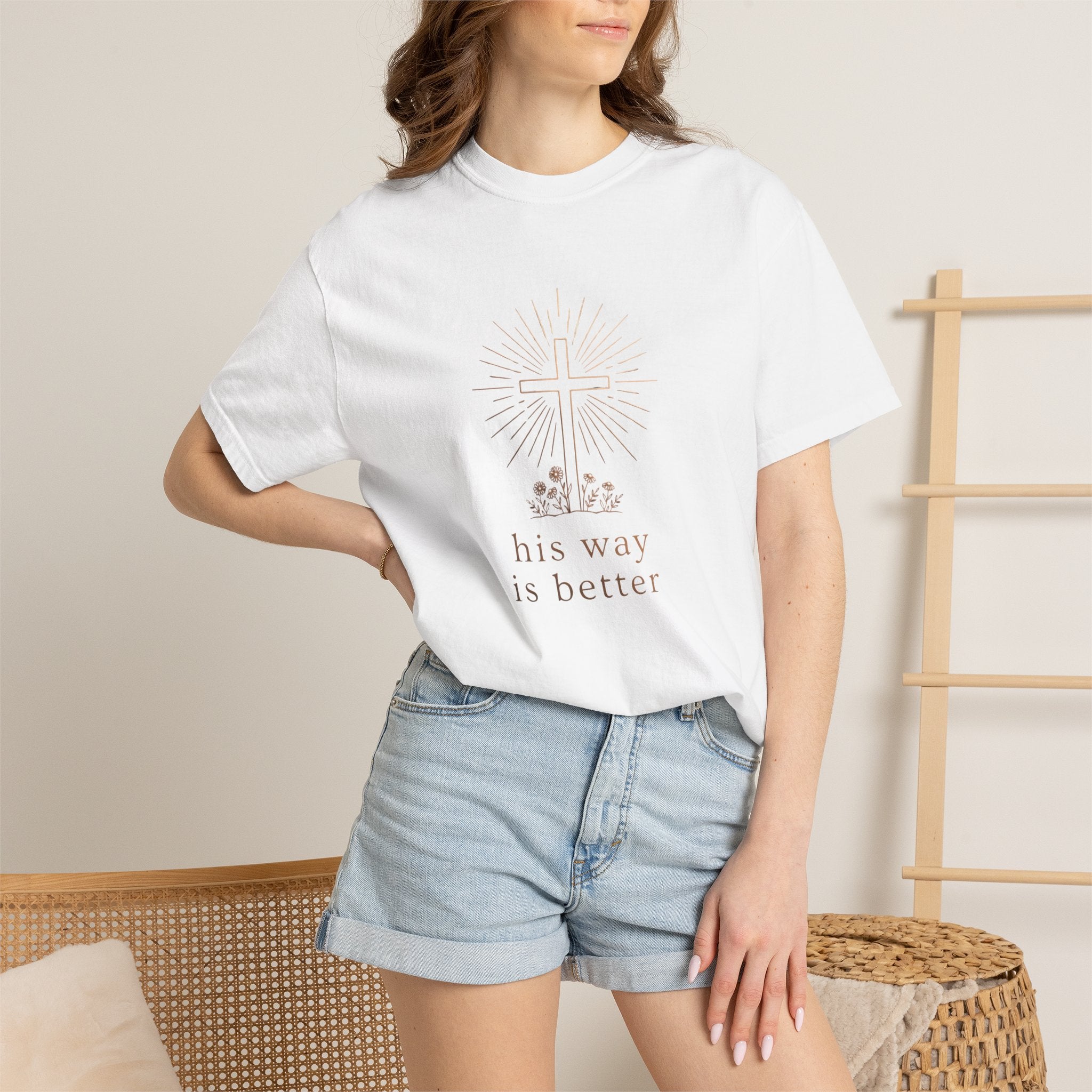 His Way Is Better Christian Cross Floral Faith T-Shirt