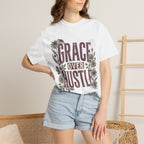 Grace Over Hustle Floral Faith Graphic T-Shirt