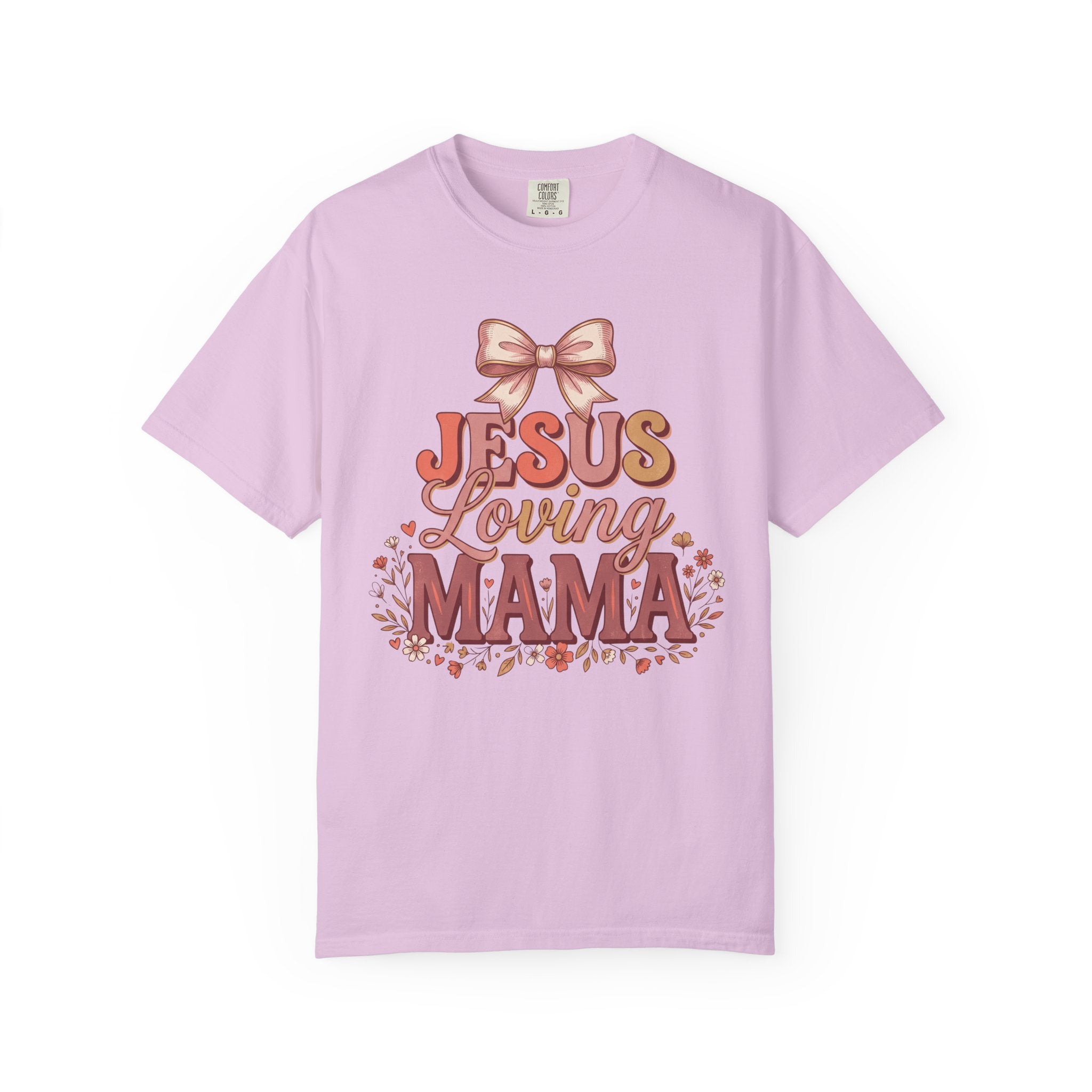 Jesus Loving Mama Floral Bow Christian Mother's Day T-Shirt