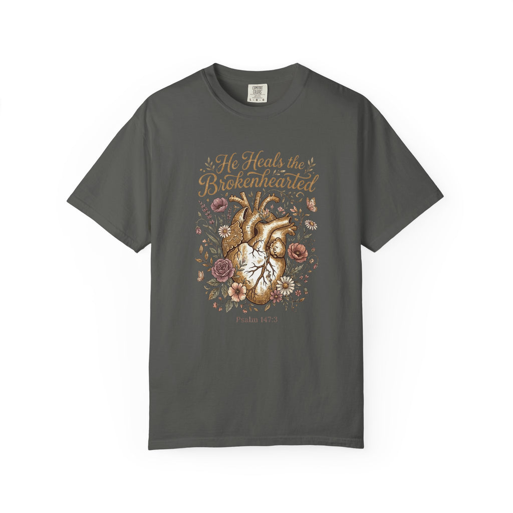 He Heals the Brokenhearted (Psalm 34:18) T-Shirt