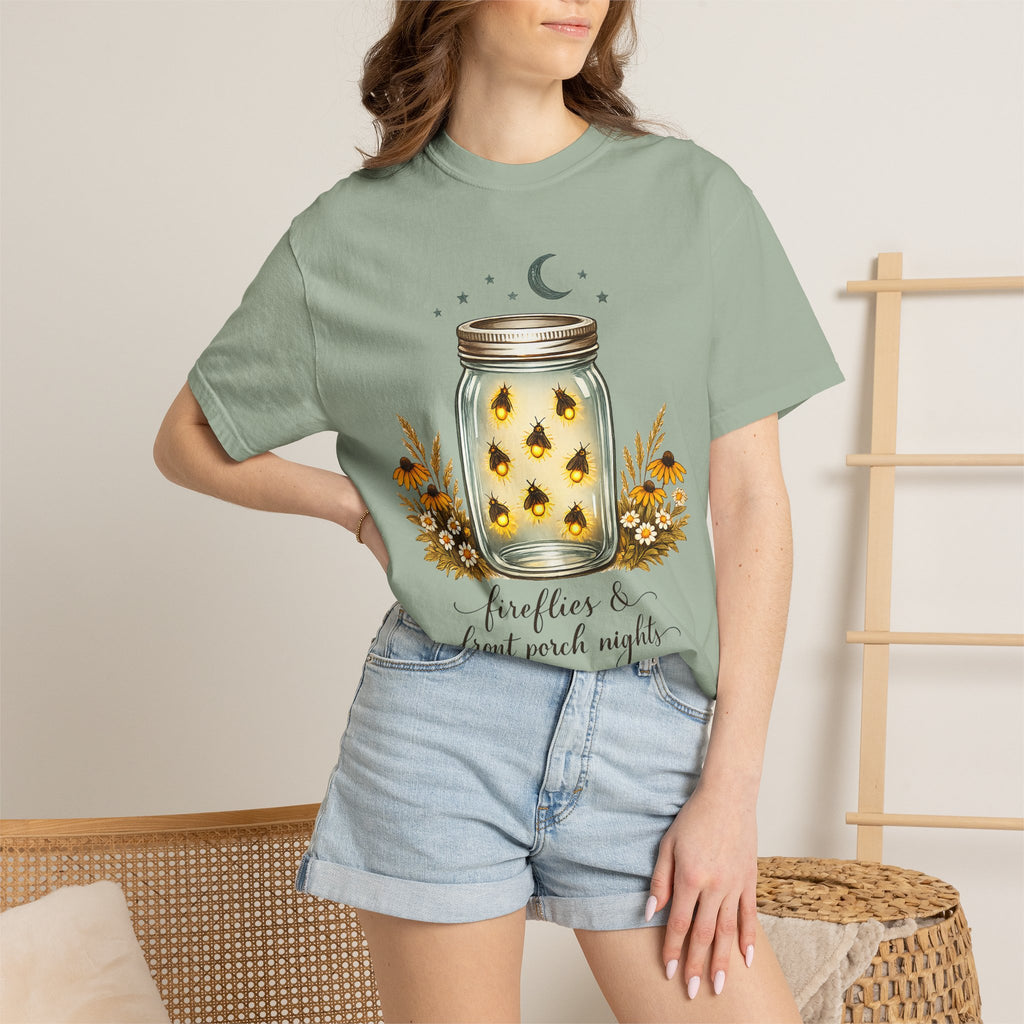 Fireflies & Front Porch Nights Mason Jar Graphic T-Shirt