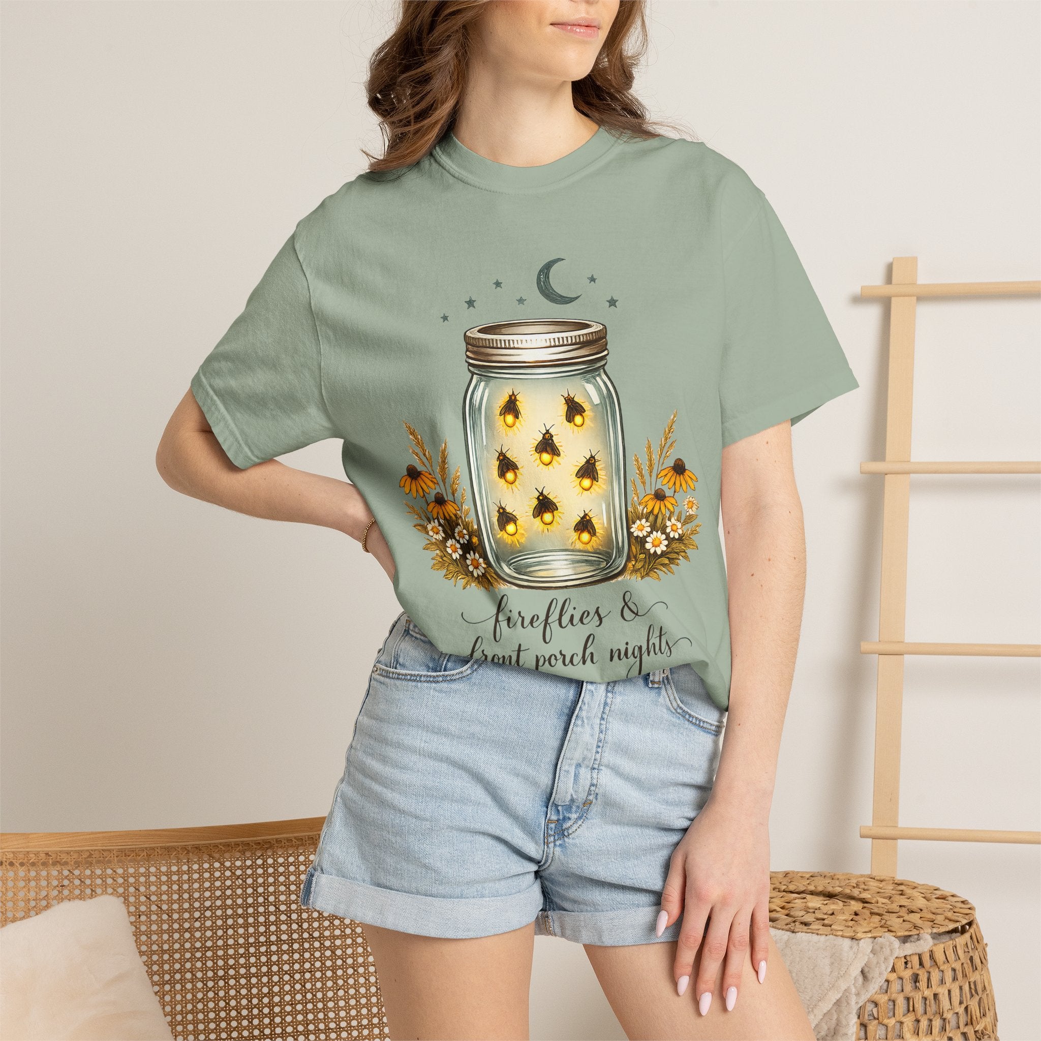 Fireflies & Front Porch Nights Mason Jar Graphic T-Shirt
