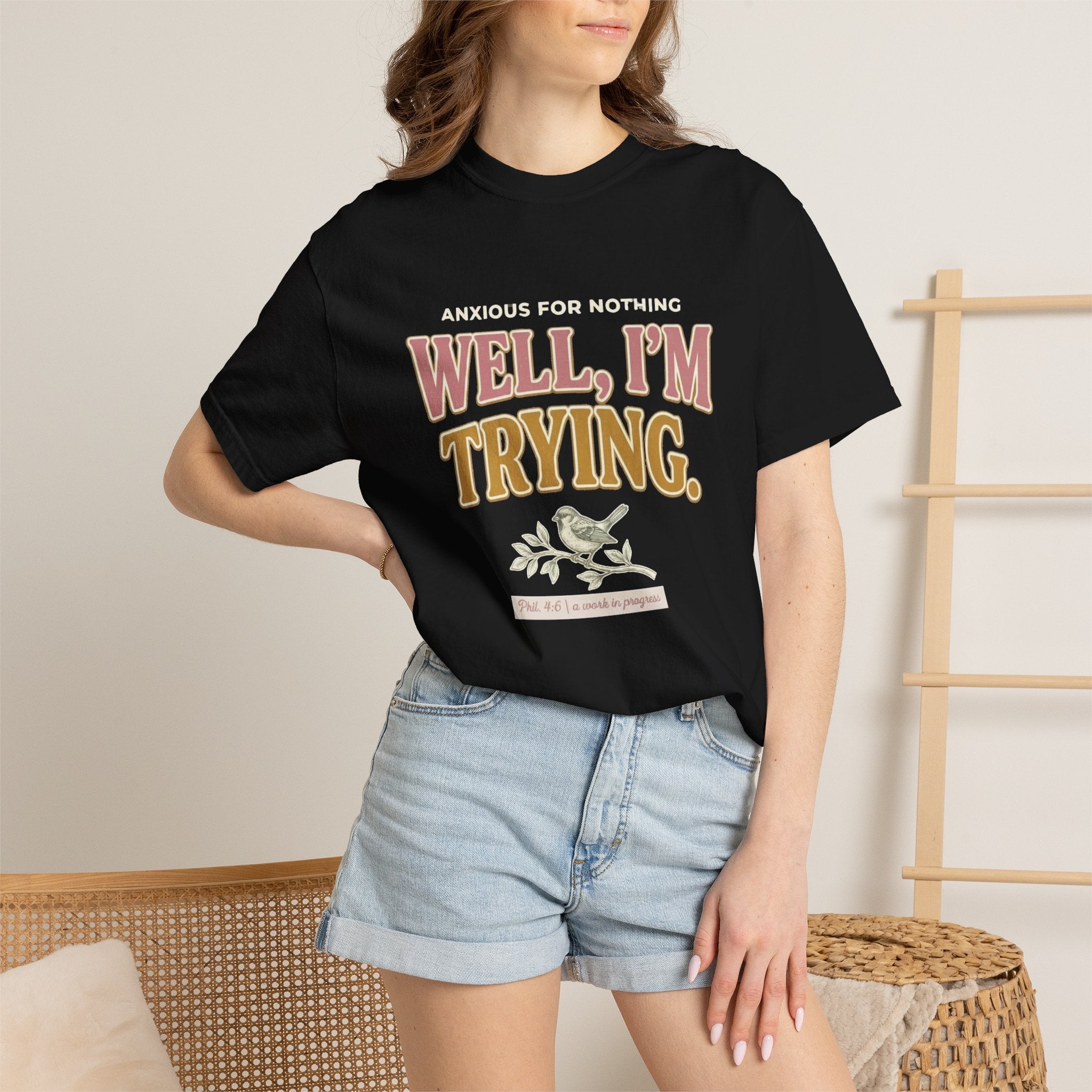 Anxious For Nothing Well, I'm Trying Vintage Graphic T-Shirt
