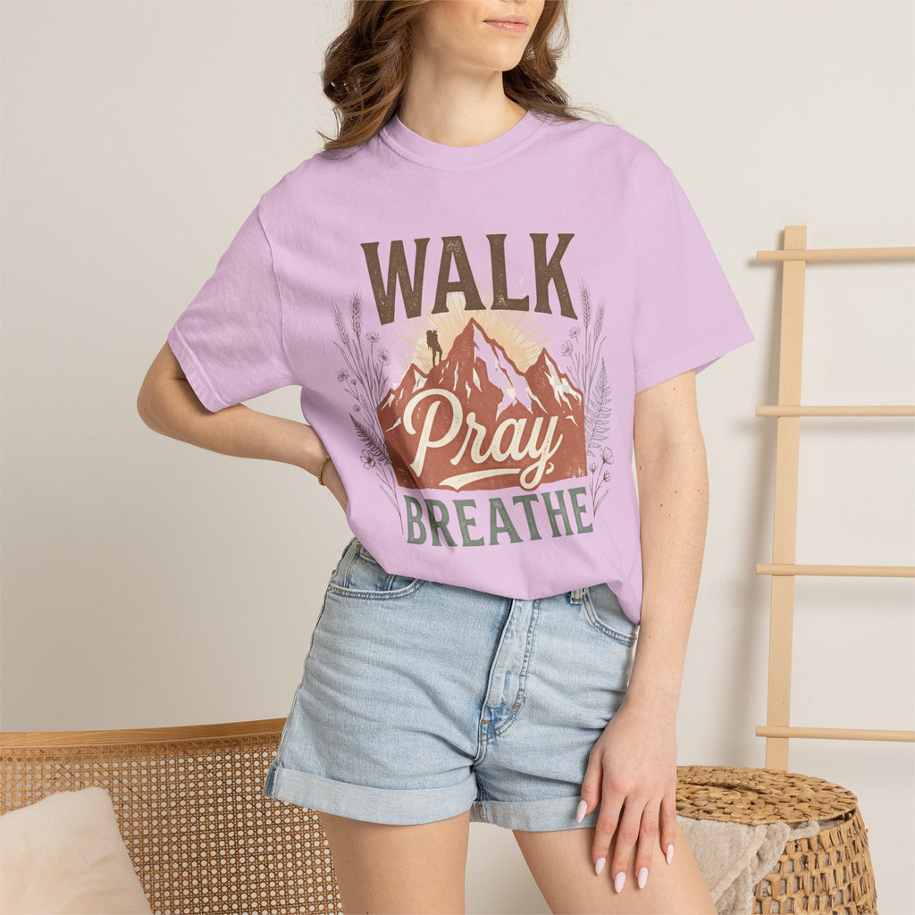 Walk Pray Breathe Faith & Outdoor Inspiration Graphic T-Shirt