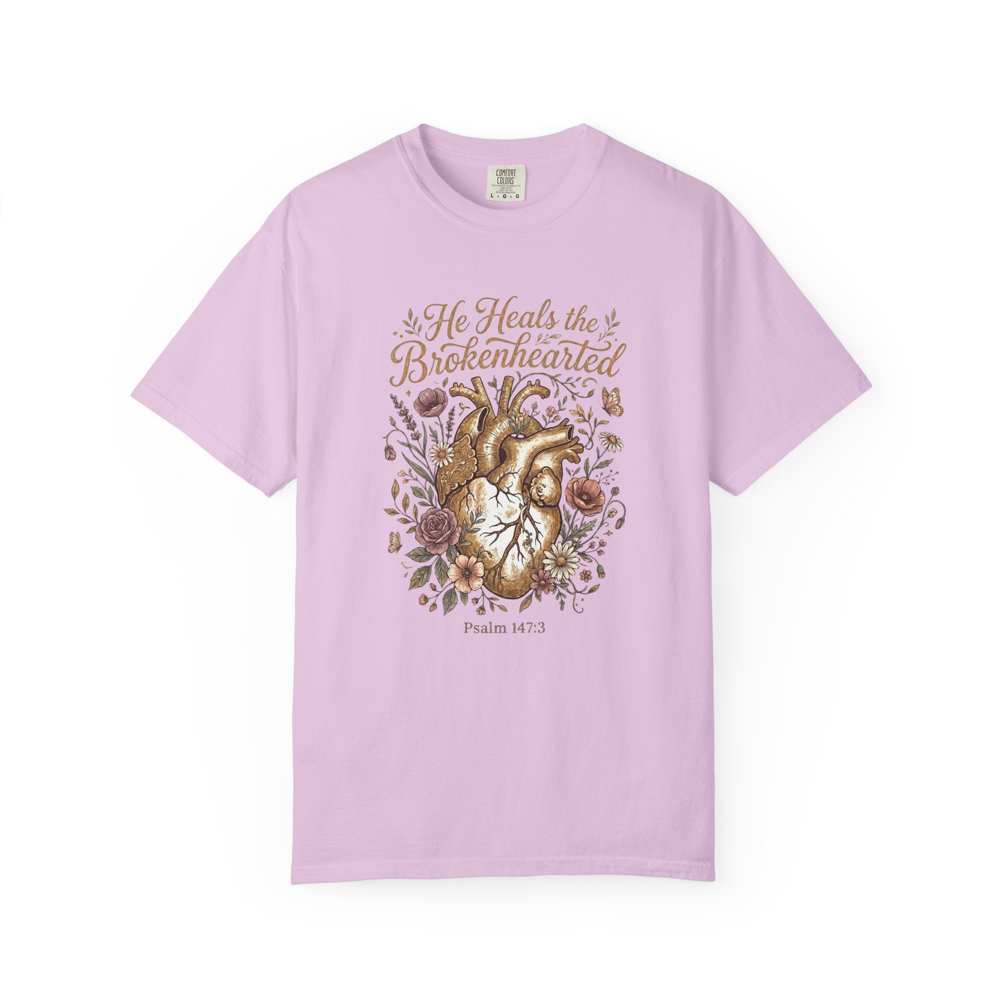 He Heals the Brokenhearted (Psalm 34:18) T-Shirt