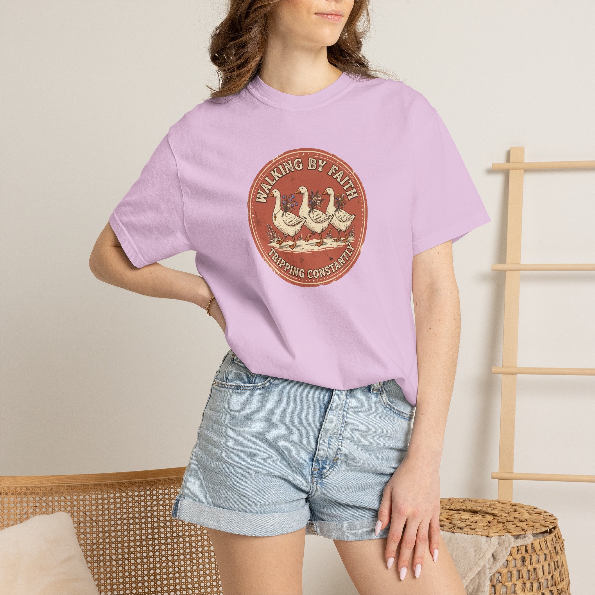 Walking By Faith, Tripping Constantly Geese Graphic T-Shirt