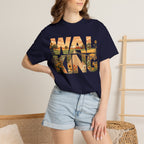 Walking Graphic Sunflower & Countryside Scenic Lettering T-Shirt