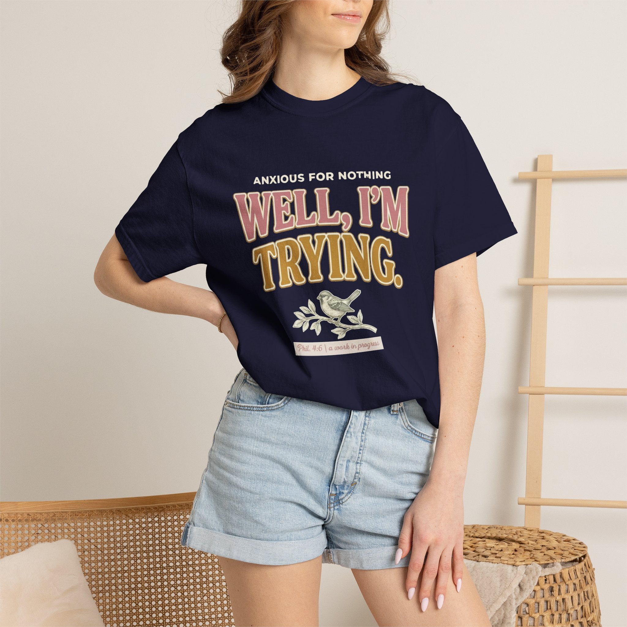 Anxious For Nothing Well, I'm Trying Vintage Graphic T-Shirt