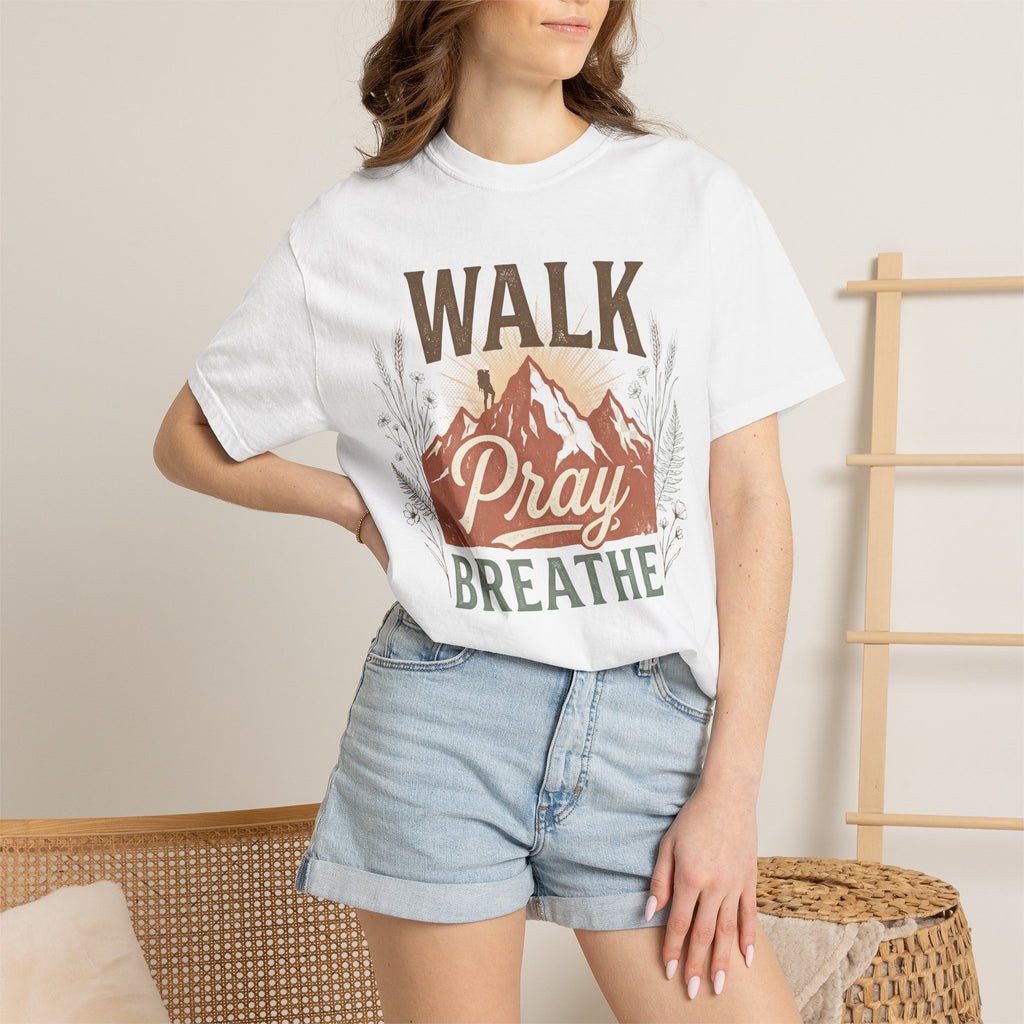 Walk Pray Breathe Faith & Outdoor Inspiration Graphic T-Shirt