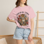 I Can Do All Things Christian Leopard Floral Bible Verse (Philippians 4:13) T-Shirt