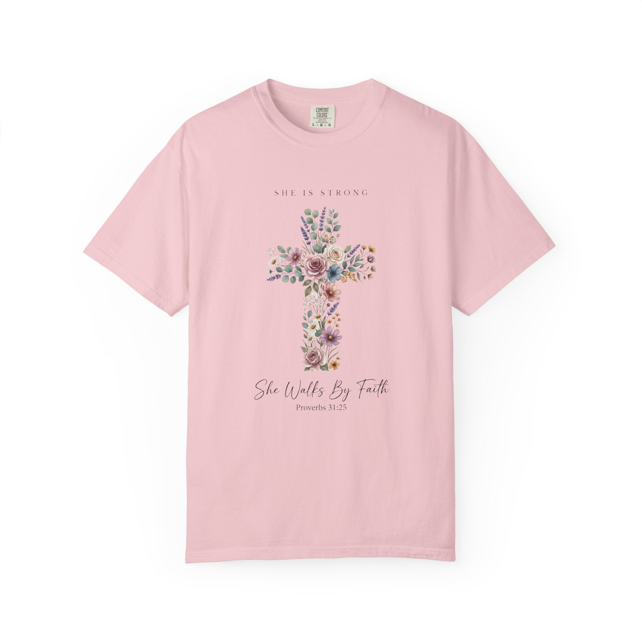 She is Strong She Walks By Faith T-Shirt