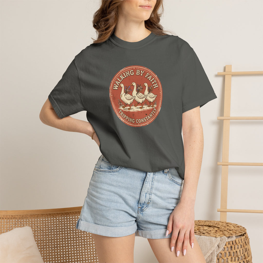 Walking By Faith, Tripping Constantly Geese Graphic T-Shirt