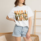 Walking Graphic Sunflower & Countryside Scenic Lettering T-Shirt