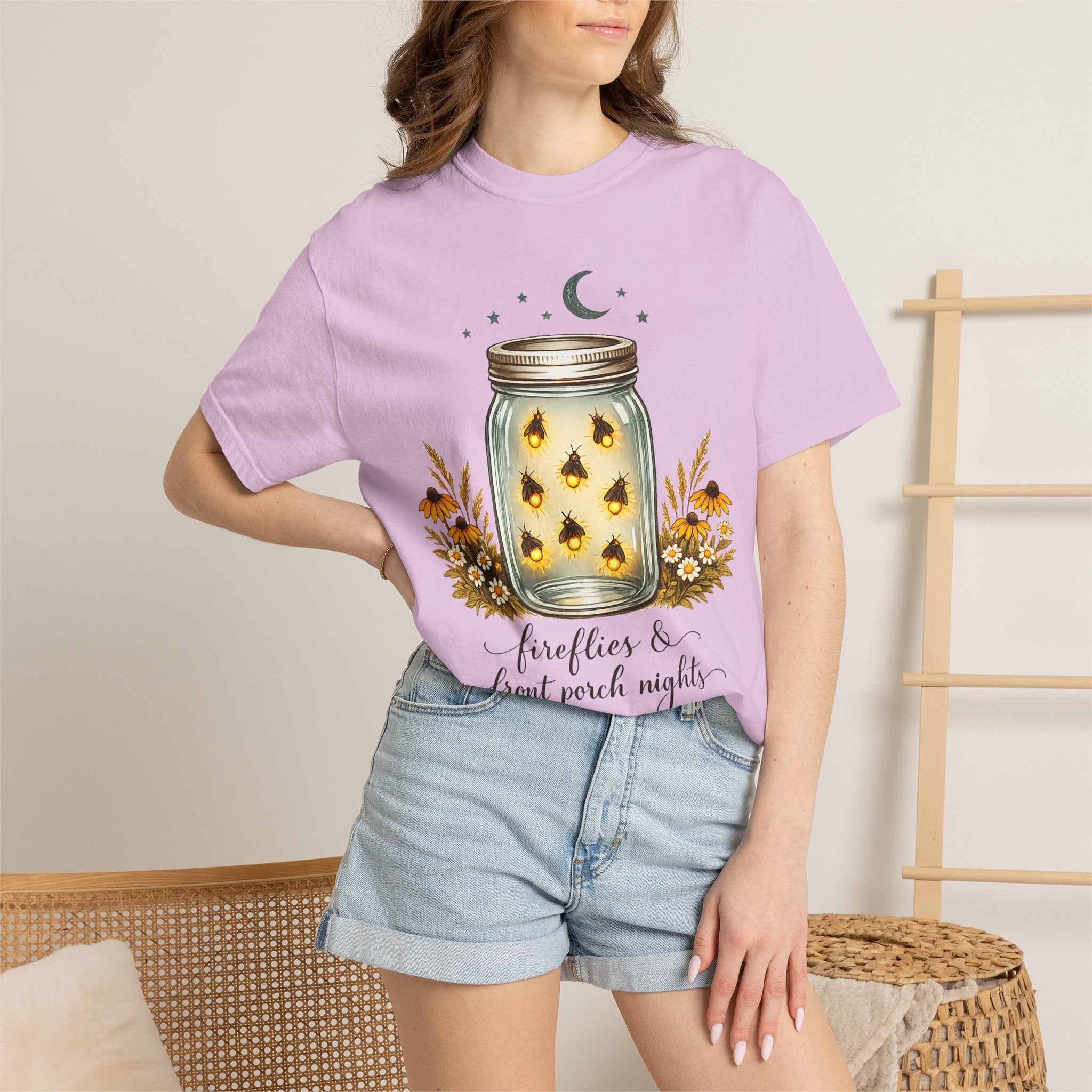 Fireflies & Front Porch Nights Mason Jar Graphic T-Shirt