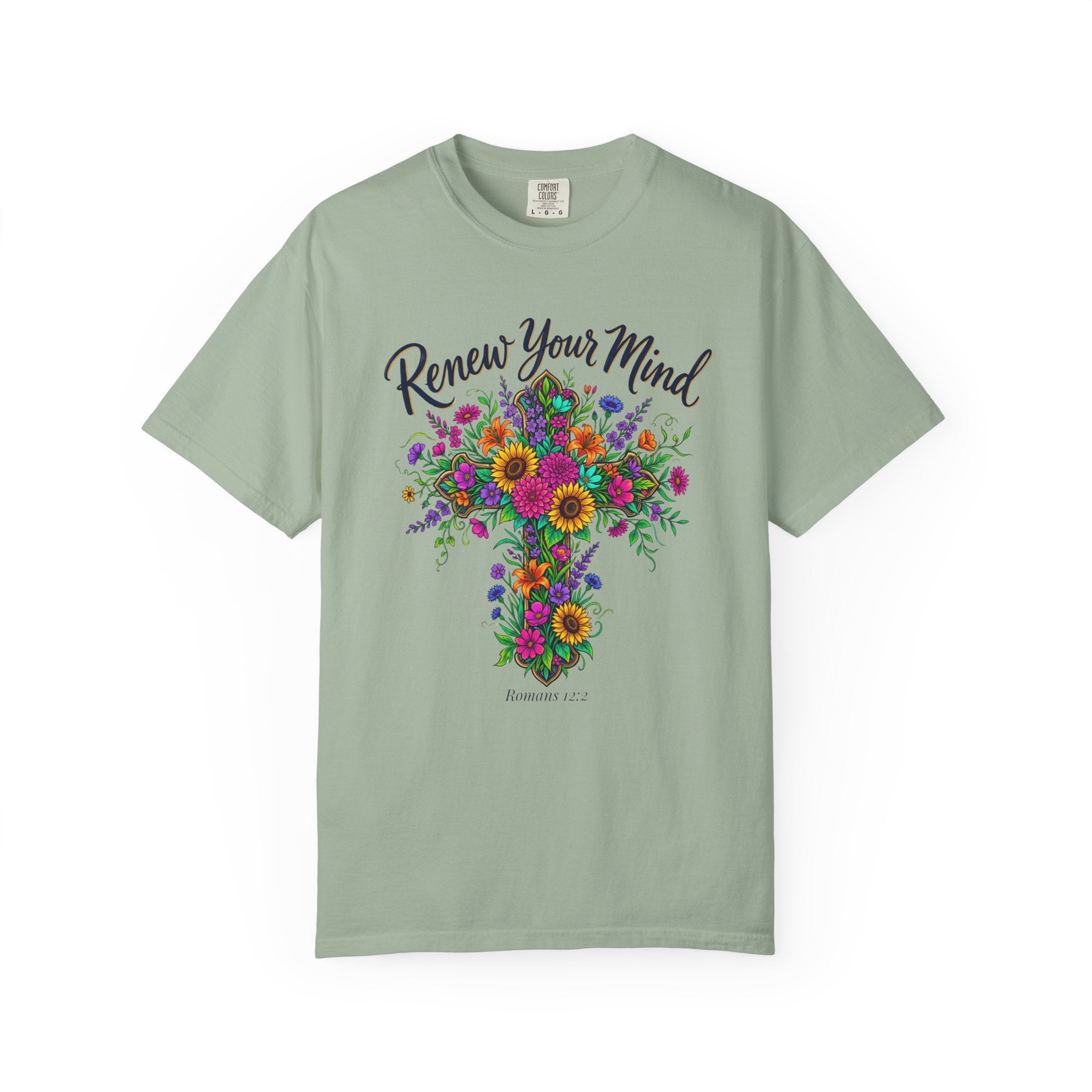 Renew Your Mind Floral Cross T-Shirt